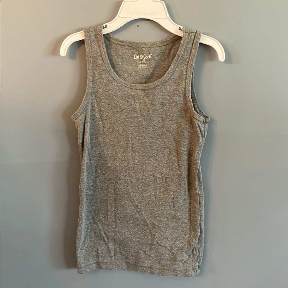 Cat & Jack Gray Fitted Tank Top